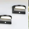 2er SET Solar Außenwandleuchten auch per USB aufladbar mit Bewegungsmelder