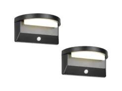 2er SET Solar Außenwandleuchten auch per USB aufladbar mit Bewegungsmelder