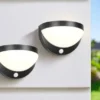 2er SET Solar Außenwandleuchten auch per USB aufladbar mit Bewegungsmelder