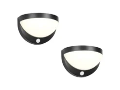 2er SET Solar Außenwandleuchten auch per USB aufladbar mit Bewegungsmelder