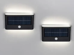 2er SET Solar Außenwandleuchten auch per USB aufladbar mit Bewegungsmelder