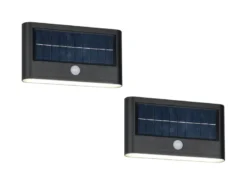 2er SET Solar Außenwandleuchten auch per USB aufladbar mit Bewegungsmelder