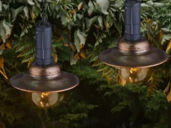 2er SET -Solarbetriebene LED Hängeleuchten Industrie Look & Shabby Chic Anstrich