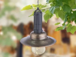 2er SET -Solarbetriebene LED Hängeleuchten Industrie Look & Shabby Chic Anstrich