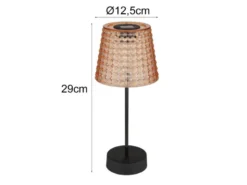 2er Set Solarbetriebene LED Outdoor Tischleuchten Bernsteinfarbig, Höhe 29cm