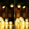 2er Set Solarbetriebene LED Outdoor Lichterkette mit 20 Glühbirnen, 2,8 Meter