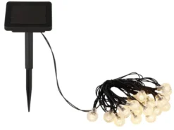 2er Set Solarbetriebene LED Outdoor Lichterkette mit 20 Glühbirnen, 2,8 Meter
