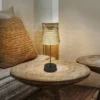 2er Set Solarbetriebene LED Outdoor Tischleuchten Rauchfarbig, Höhe 29cm