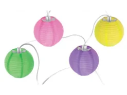 2er Set Solarbetriebene LED Outdoor Lichterkette mit 10 bunten Lampions, 3 Meter
