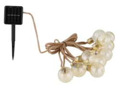 2er Set Solarbetriebene LED Outdoor Lichterkette mit 10 Glühbirnen, 5,7 Meter