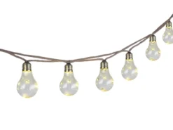 2er Set Solarbetriebene LED Outdoor Lichterkette mit 10 Glühbirnen, 5,7 Meter