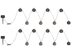 2er Set Solarbetriebene LED Outdoor Lichterketten mit 8 Kugeln, Länge 4,1 Meter