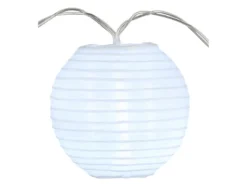 2er Set Solarbetriebene LED Outdoor Lichterkette mit 10 weißen Lampions, 3 Meter