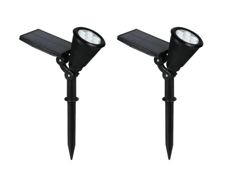 2er Set Solar Deko Gartenstrahler schwenkbbar mit RGB Farbwechsel