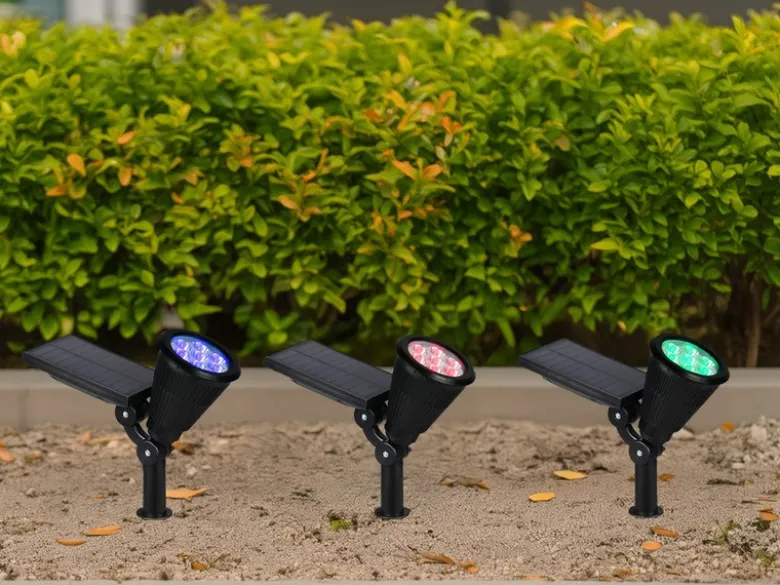 2er Set Solar Deko Gartenstrahler schwenkbbar mit RGB Farbwechsel