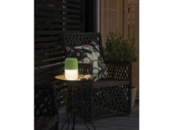2er Set Solar LED Leuchte ASSISI mit 3-Stufen Dimmer & USB-Kabel, IP44, Grün