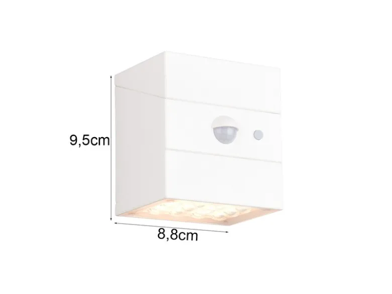 2er Set Solar Wandleuchte außen mit Bewegungsmelder, Licht drehbar, IP65, B: 9cm