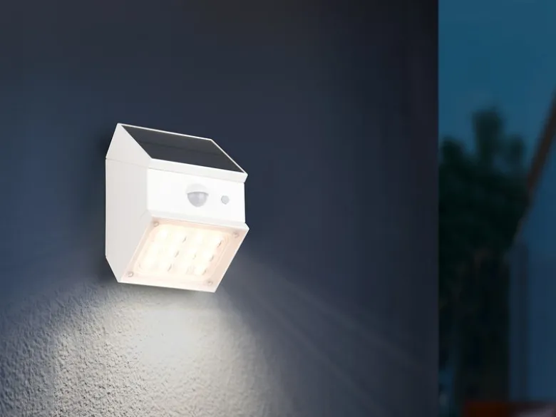 2er Set Solar Wandleuchte außen mit Bewegungsmelder, Licht drehbar, IP65, B: 9cm