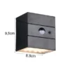 2er Set Solar Wandleuchte außen mit Bewegungsmelder, Licht drehbar, IP65, B: 9cm