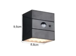 2er Set Solar Wandleuchte außen mit Bewegungsmelder, Licht drehbar, IP65, B: 9cm