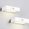 2er-Set Solar Wandleuchte außen mit Bewegungsmelder für Balkon wetterfest B 14cm