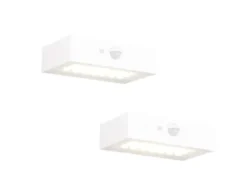 2er-Set Solar Wandleuchte außen mit Bewegungsmelder für Balkon wetterfest B 14cm
