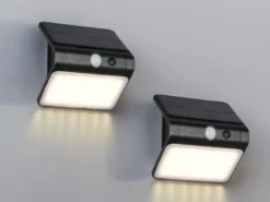 2er SET Solar Wandleuchte außen mit Bewegungsmelder, Breite 12cm