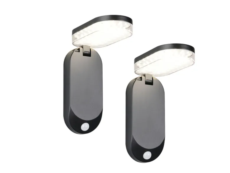 2er SET Solar Wandleuchte mit Bewegungsmelder & dezentem Dauerlicht