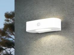 2er SET Solar Wandleuchten auch per USB aufladbar mit Bewegungsmelder, B: 21cm