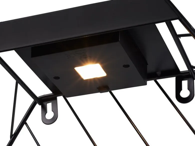 2er Set Solar Wandleuchten für Pflanzen aus Stahl Gitter in Schwarz, Höhe 25,5cm