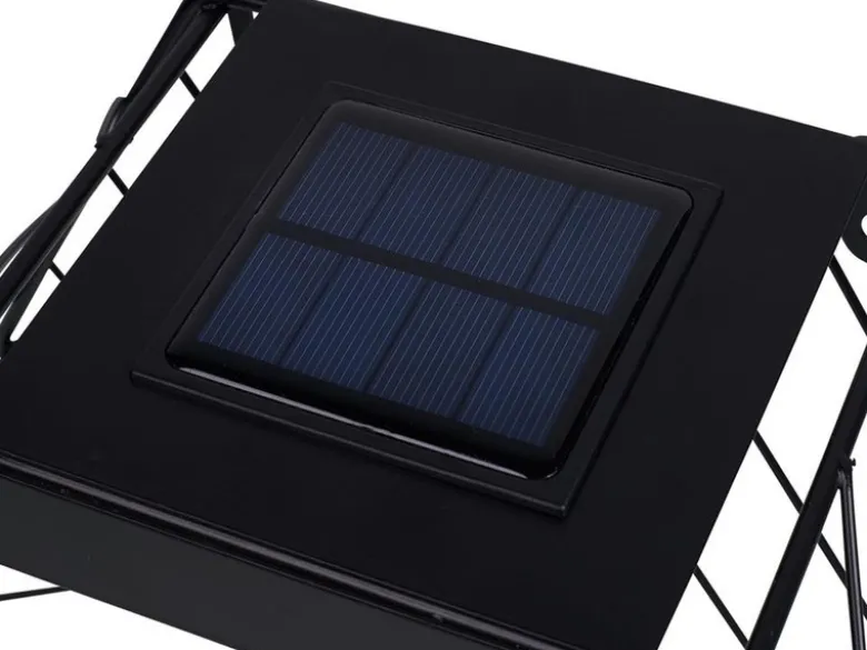 2er Set Solar Wandleuchten für Pflanzen aus Stahl Gitter in Schwarz, Höhe 25,5cm