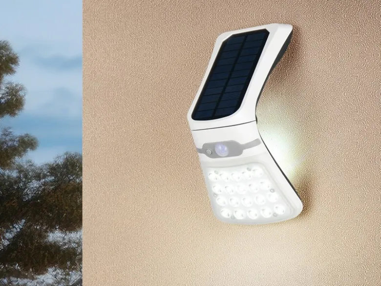 2er SET Solar Wandleuchten mit Bewegungsmelder & dezentem Dauerlicht