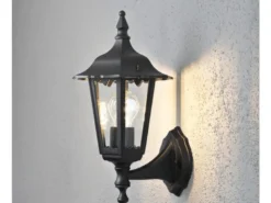 2-er Set stehende Wandleuchten FIRENZE, E27, Aluminium schwarz, Höhe 36 cm
