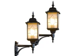 2er-Set stehende Wandleuchten MILANO, E27, Bleikristalloptik, IP43