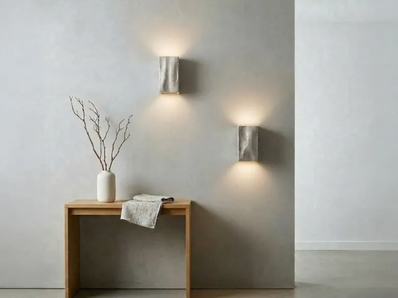 2er SET stilvolle LED Wandleuchten Up Down, Silber Antik, Breite 10cm