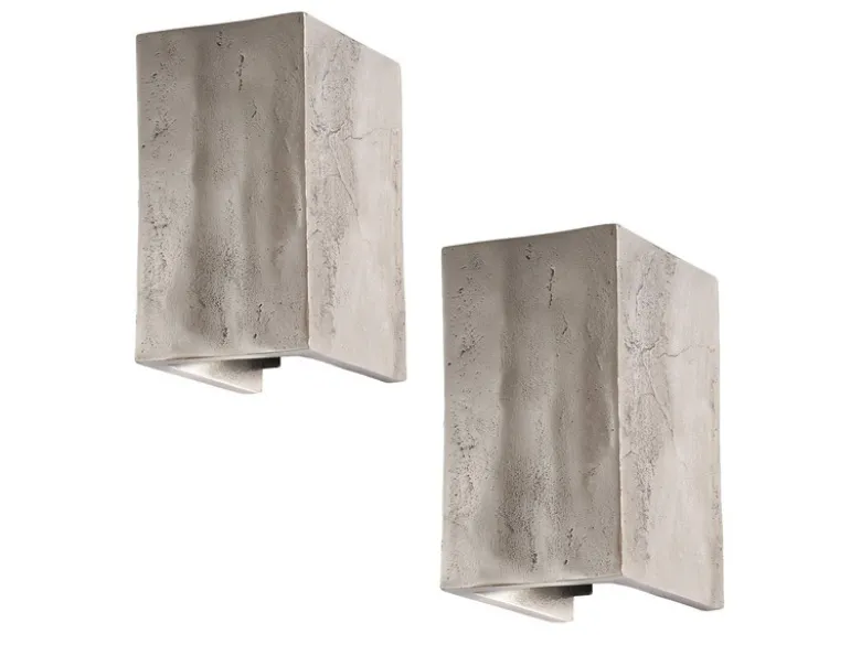 2er SET stilvolle LED Wandleuchten Up Down, Silber Antik, Breite 10cm