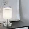 2er SET Tischleuchten mit Touchfunktion und Stoffschirm Weiß, Höhe 18cm