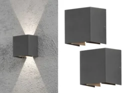 2er Set Up and Down Außenwandleuchten, Anthrazit Höhe 13,5cm