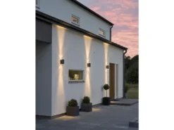 2er-Set Up-Down Wandleuchte MODENA Aluminium schwarz, GU10, Höhe 28,5 cm, IP44