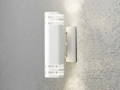 2er-Set Up-Down Wandleuchte MODENA Aluminium weiß, GU10, Höhe 28,5 cm, IP44