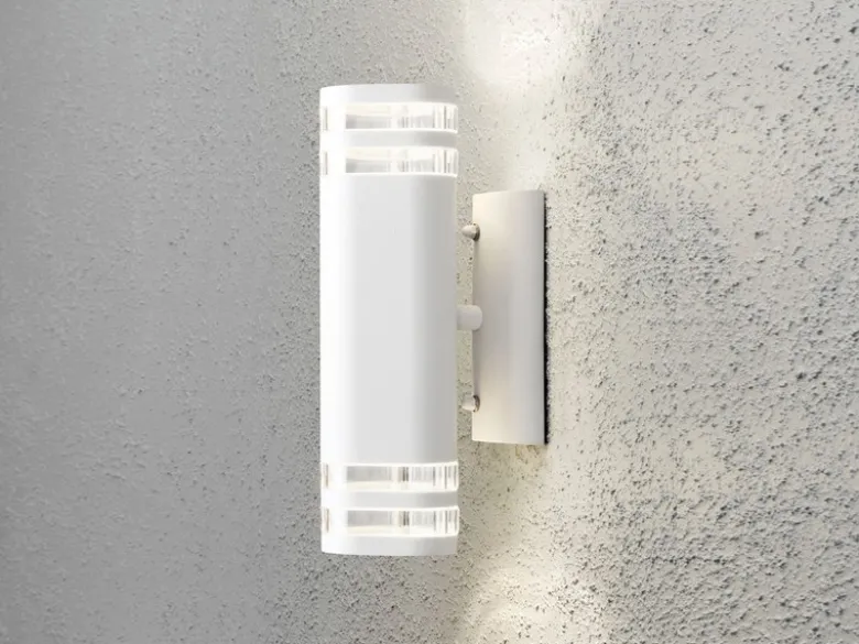 2er-Set Up-Down Wandleuchte MODENA Aluminium weiß, GU10, Höhe 28,5 cm, IP44