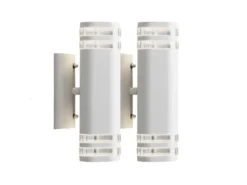 2er-Set Up-Down Wandleuchte MODENA Aluminium weiß, GU10, Höhe 28,5 cm, IP44