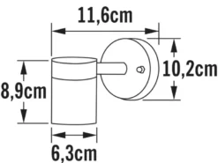 2er-Set Wandleuchte MODENA Down-Light galv. Stahl, GU10, Höhe 9 cm, IP44