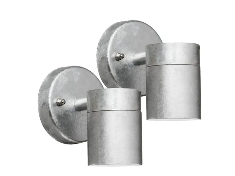 2er-Set Wandleuchte MODENA Down-Light galv. Stahl, GU10, Höhe 9 cm, IP44