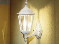 2er-Set Wandleuchten FIRENZE, sechsstrebig, E27, Aluminium weiß, stehend