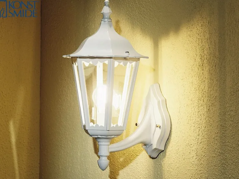 2er-Set Wandleuchten FIRENZE, sechsstrebig, E27, Aluminium weiß, stehend