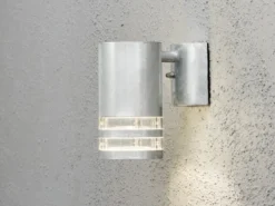 2er-Set Wandleuchten MODENA galv. Stahl, Downlight, GU10, Höhe 15,5 cm, IP44