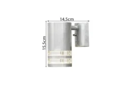 2er-Set Wandleuchten MODENA galv. Stahl, Downlight, GU10, Höhe 15,5 cm, IP44