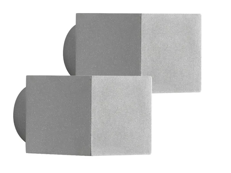 2er-Set Wandleuchten SQUARE grau, Up-/Down-Light, GU9, Höhe 9 cm, IP44