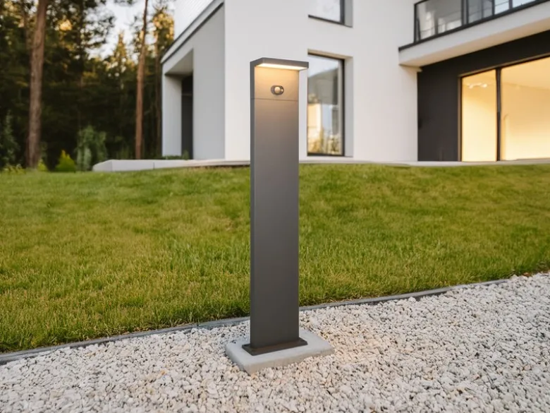 2er SET Wegeleuchten mit Solar und Strom, Hybrid mit Bewegungsmelder Höhe 100cm